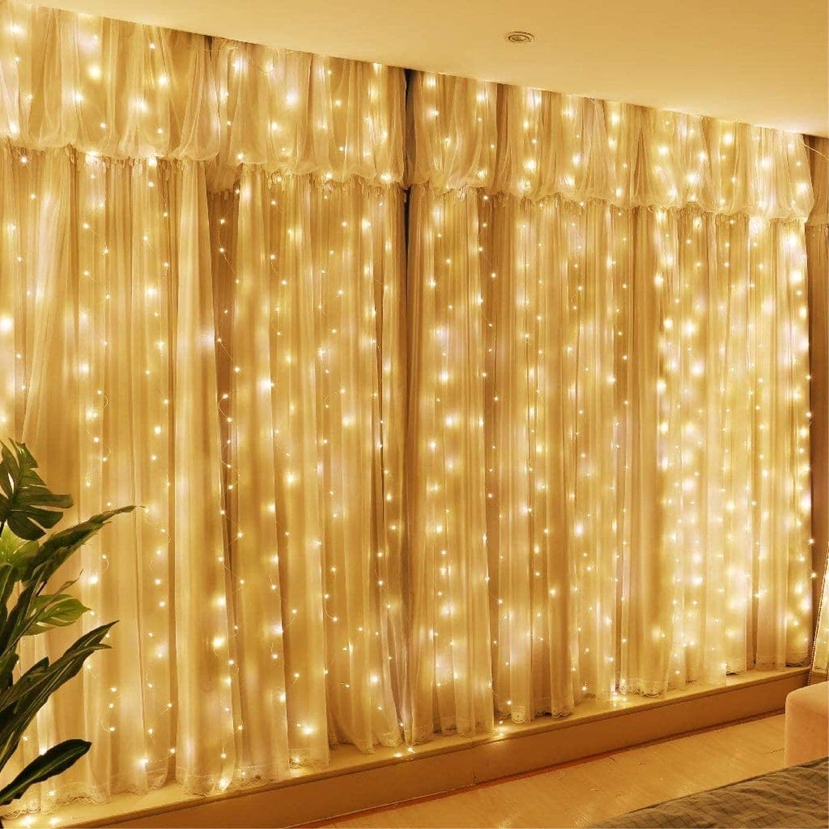 Luminițe  “Perdea fir elastic” – Perdele Luminoase